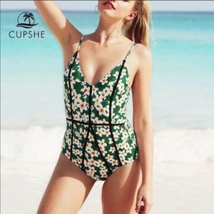 Green Floral One Piece from Cupshe